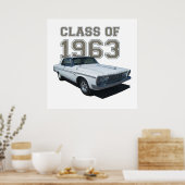 1963 Plymouth Coupe "Class of 1963". Poster (Keuken)