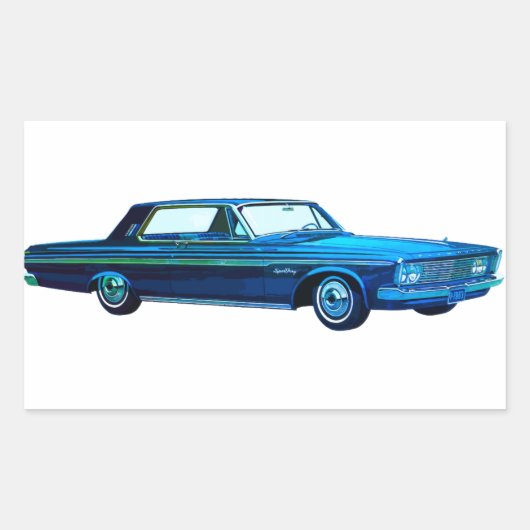 1963 Plymouth Sport Fury Rechthoekige Sticker (Voorkant)