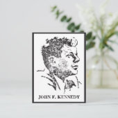 1963 Profiel van John F. Kennedy Briefkaart (Staand voorkant)