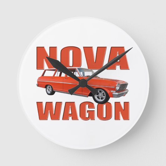 1963 Red chevy II nova wagon longroof Ronde Klok (Voorkant)