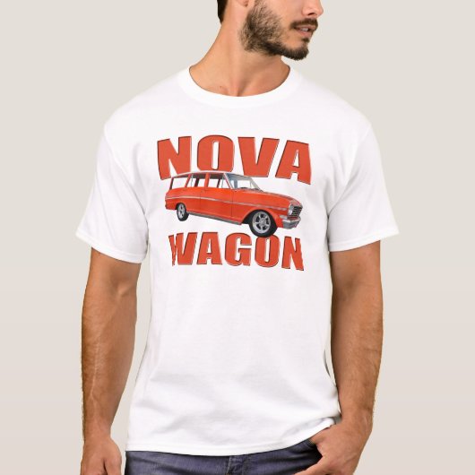 1963 Red chevy II nova wagon longroof T-shirt (Voorkant)