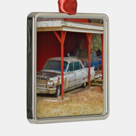 1963 Silver Sadan deville Metalen Ornament (Rechts)