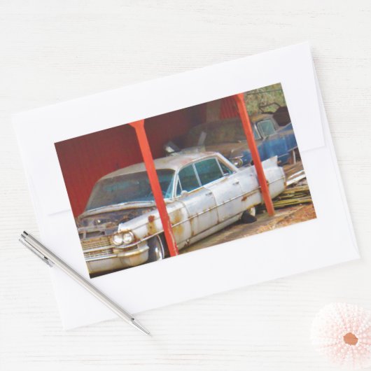 1963 Silver Sadan deville Rechthoekige Sticker (Envelop)