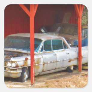 1963 Silver Sadan deville Vierkante Sticker