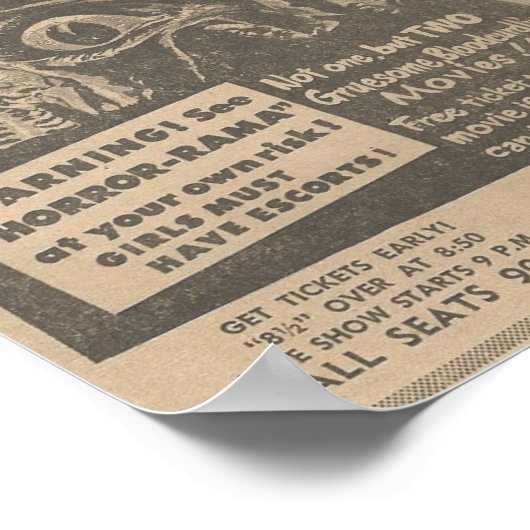 1963 South Carolina Horror Movie AD Poster (Hoek)