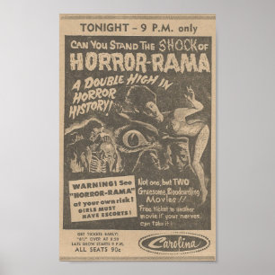 1963 South Carolina Horror Movie AD Poster