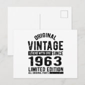 1963 Vintage Verjaardag Briefkaart (Voorkant / Achterkant)