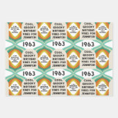 1963's gepersonaliseerde 60's verjaardag Retro Rad Inpakpapier Vel (Voorkant 2)