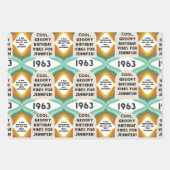 1963's gepersonaliseerde 60's verjaardag Retro Rad Inpakpapier Vel (Voorkant)
