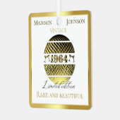  1964 60e verjaardag goud metalen ornament (Voorkant links)