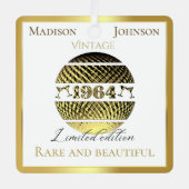  1964 60e verjaardag goud metalen ornament (Voorkant)