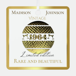  1964 60e verjaardag goud metalen ornament