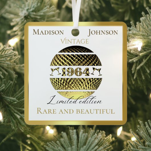  1964 60e verjaardag goud metalen ornament (Insitu)