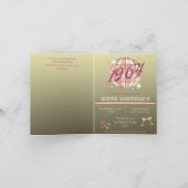 1964 60e verjaardag retro goud roze Invitatio (Binnen)