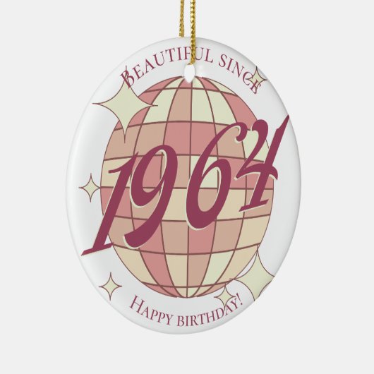  1964 60e verjaardag retro paarse keramisch ornament (Rechts)