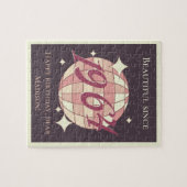 1964 60e verjaardag retro paarse legpuzzel (Horizontaal)