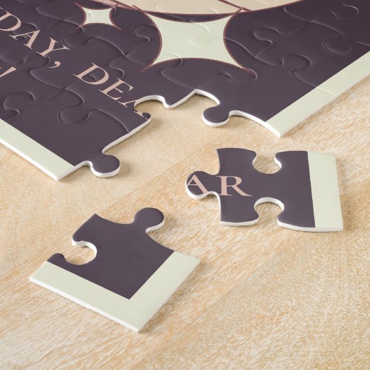  1964 60e verjaardag retro paarse legpuzzel (Zijkant)