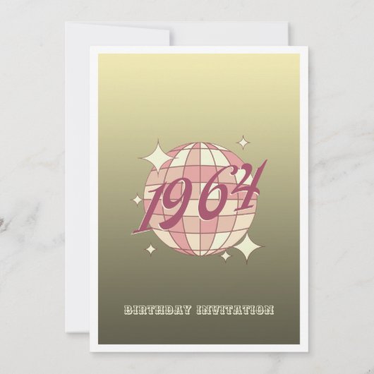  1964 60ste verjaardag retro gouden uitnodiging (Achterkant)