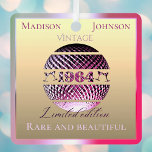 1964 60ste verjaardag roze metalen ornament<br><div class="desc">Mooi en uniek 60e verjaardagscadeau voor mensen geboren in 1964.  1964 discobal in roze goud en de inscriptie Limited Edition. Twee persoonlijke tekstzinnen op de voor- en achterkant voor aangepaste felicitaties of groeten.</div>