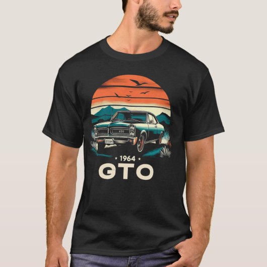 1964 64 GTO Classic Car Old School Muscle T-shirt (Voorkant)