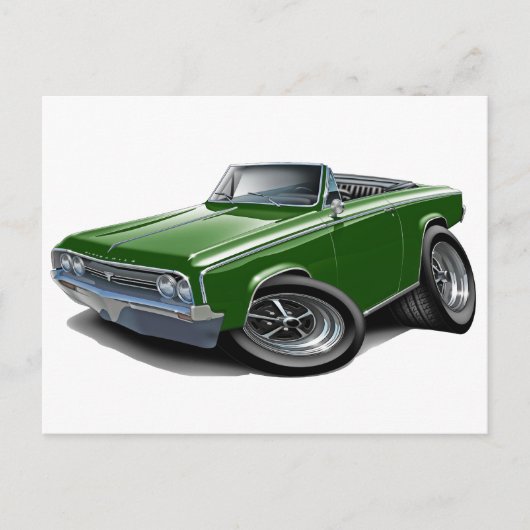 1964-65 Cutlass Green Convertible Briefkaart (Voorkant)