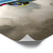 1964 Chevrolet Impala auto en Amerikaanse vlag Poster (Hoek)