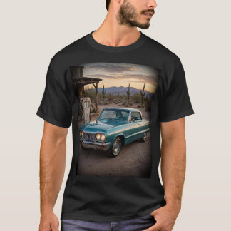 1964 Chevy Impala Teal Desert Benzinepomp T-shirt