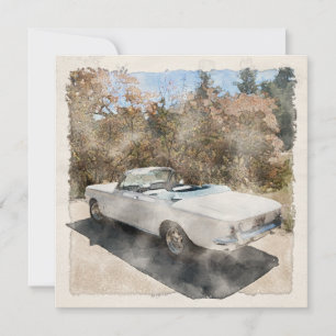 1964 converteerbaar wenskaart van corvair waterver feestdagenkaart