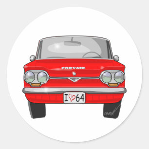 1964 Corvair Front Uitzicht Ronde Sticker