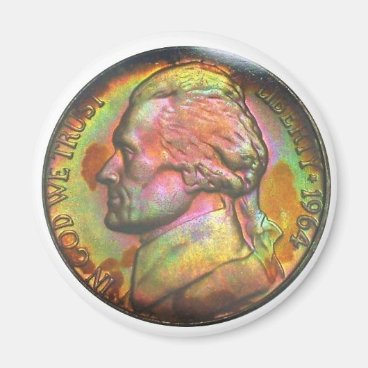1964-D Jefferson Nickel Magneet (Voorkant)