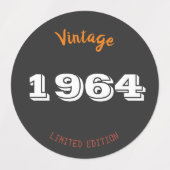  1964 gelimiteerde editie 60th Birthday Gift Labels (Design 2)