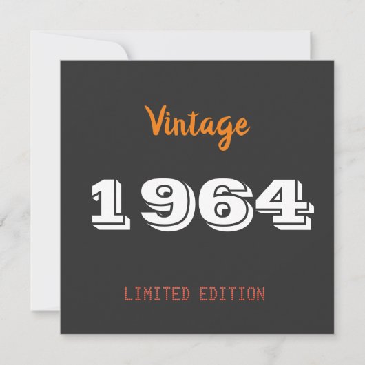  1964 gelimiteerde editie 60th Birthday Gift Save The Date (Voorkant)