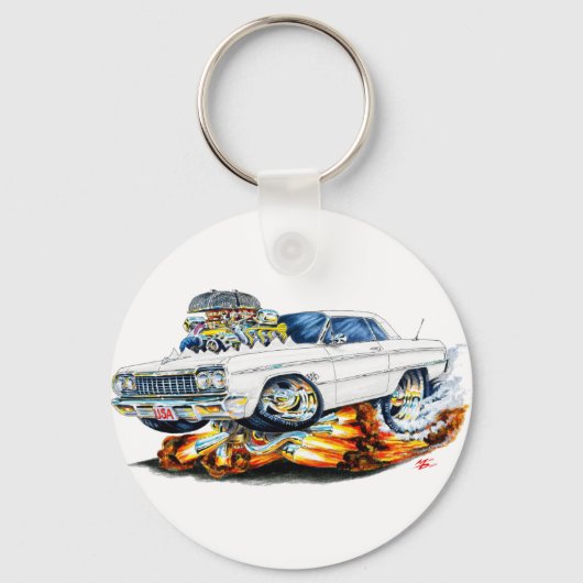 1964 Impala Witte auto Sleutelhanger (Voorkant)