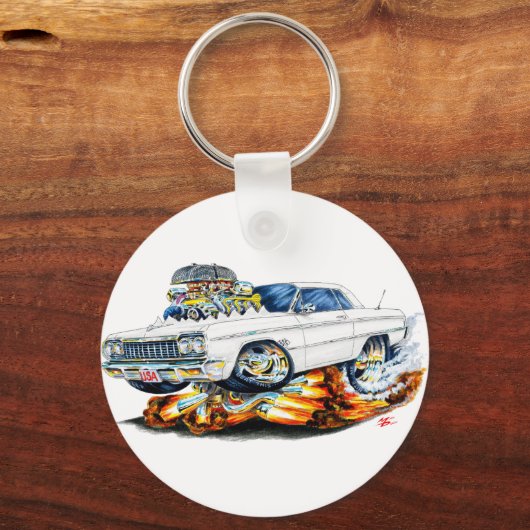 1964 Impala Witte auto Sleutelhanger (Voorkant)