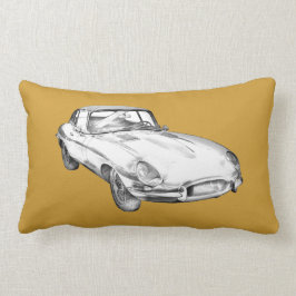 1964 Jaguar XKE Antiek sportwagen Illustratie Kussen