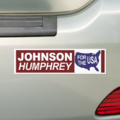 1964 Johnson Humphrey For the USA Bumpersticker (Op auto)