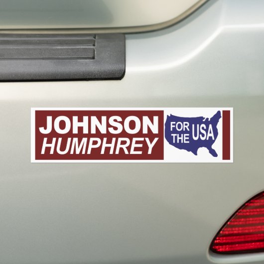 1964 Johnson Humphrey For the USA Bumpersticker (Op auto)