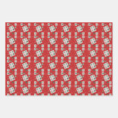 1964 Kerstdruppels op rood. Papierblad voor onmidd Inpakpapier Vel (Voorkant 3)