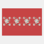 1964 Kerstdruppels op rood. Papierblad voor onmidd Inpakpapier Vel (Voorkant 2)