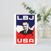 1964 LBJ voor de Verenigde Staten Briefkaart (Staand voorkant)