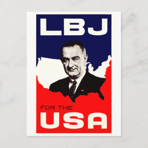 1964 LBJ voor de Verenigde Staten Briefkaart