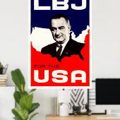 1964 LBJ voor de Verenigde Staten Poster (Thuiskantoor)