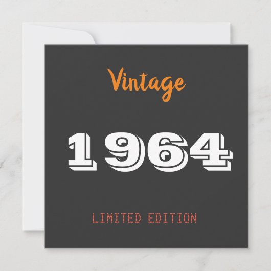  1964 Limited Edition 62ste verjaardagsfeest Kaart (Voorkant)