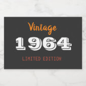1964 Limited Edition Sparkling Wine Label Sparkling Wijnetiket (Enkel label)