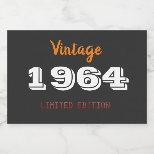 1964 Limited Edition Sparkling Wine Label Sparkling Wijnetiket (Enkel label)