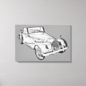 1964 Morgan Plus 4 Sportauto Illustratie Canvas Afdruk (Voorkant)