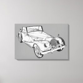 1964 Morgan Plus 4 Sportauto Illustratie Canvas Afdruk