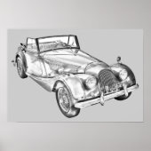 1964 Morgan Plus 4 Sportauto Illustratie Poster (Voorkant)