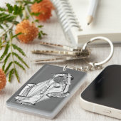 1964 Morgan Plus 4 Sportauto Illustratie Sleutelhanger (Voorkant Rechts)