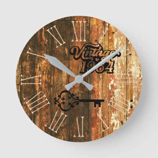 1964   oud hout ronde klok (Voorkant)